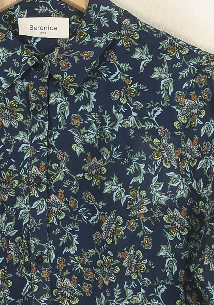 Chemise Fleurie Bleu - Taille M/38 de la marque Bérénice | PARAD73370 - Vendu par Paradigme - Image 3