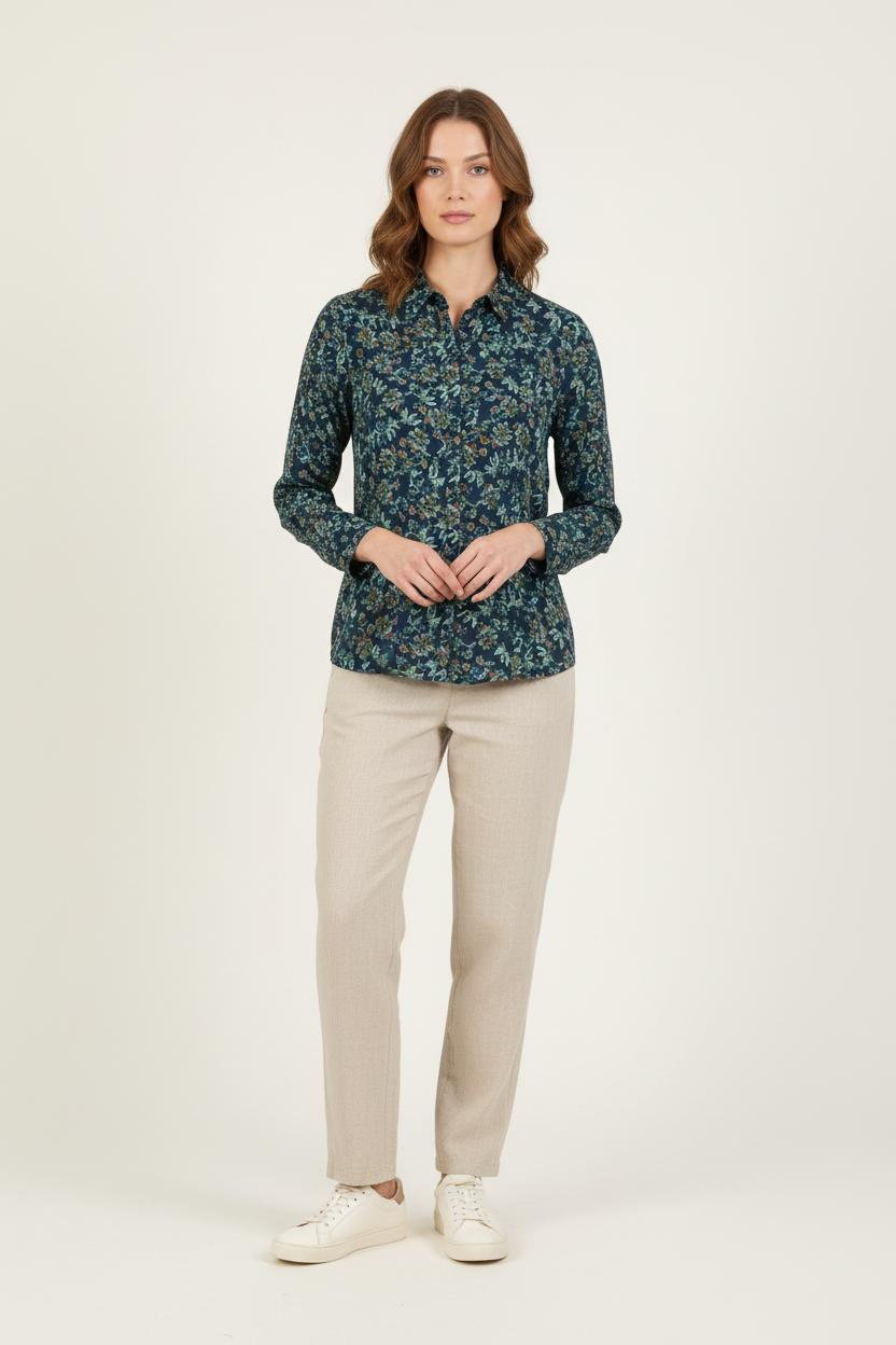 Chemise Fleurie Bleu - Taille M/38 de la marque Bérénice | PARAD73370 - Vendu par Paradigme - Image 1