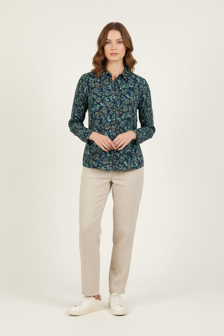 Chemise Fleurie Bleu - Taille M/38 de la marque Bérénice | PARAD73370 - Vendu par Paradigme - Image 1