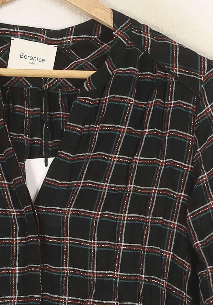 Chemise À Carreaux Noire et Blanche - Taille S/36 de la marque Bérénice | PARAD73372 - Vendu par Paradigme - Image 3