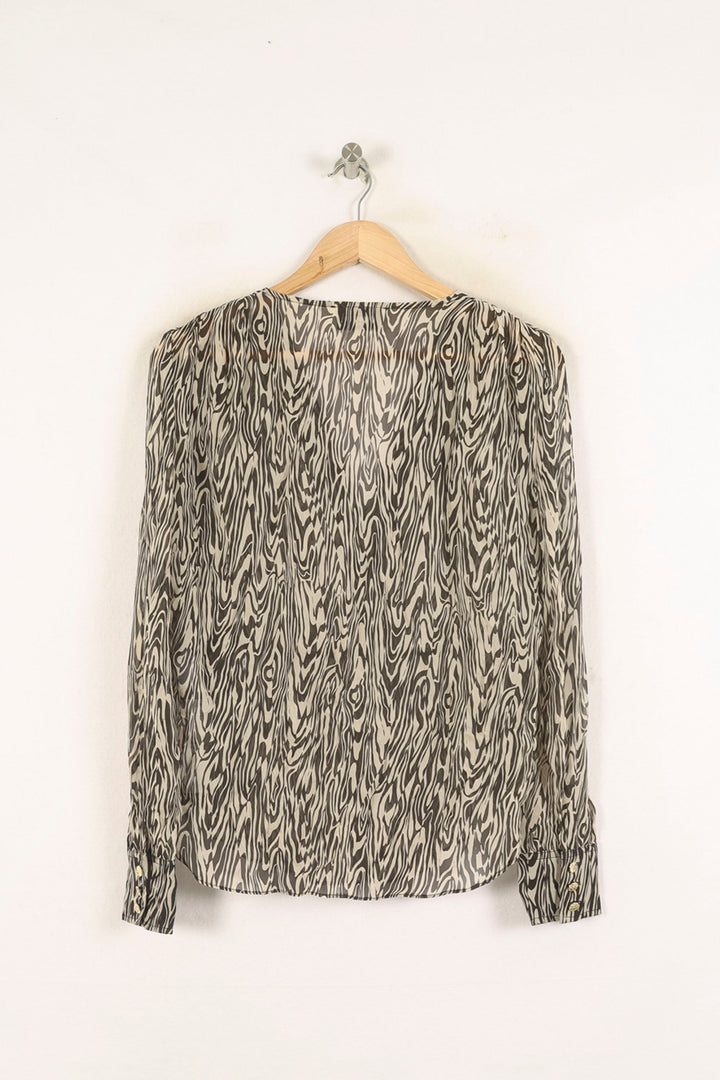 Blouse Beige et Noire - Taille S/36 de la marque Bérénice | PARAD73373 - Vendu par Paradigme - Image 4