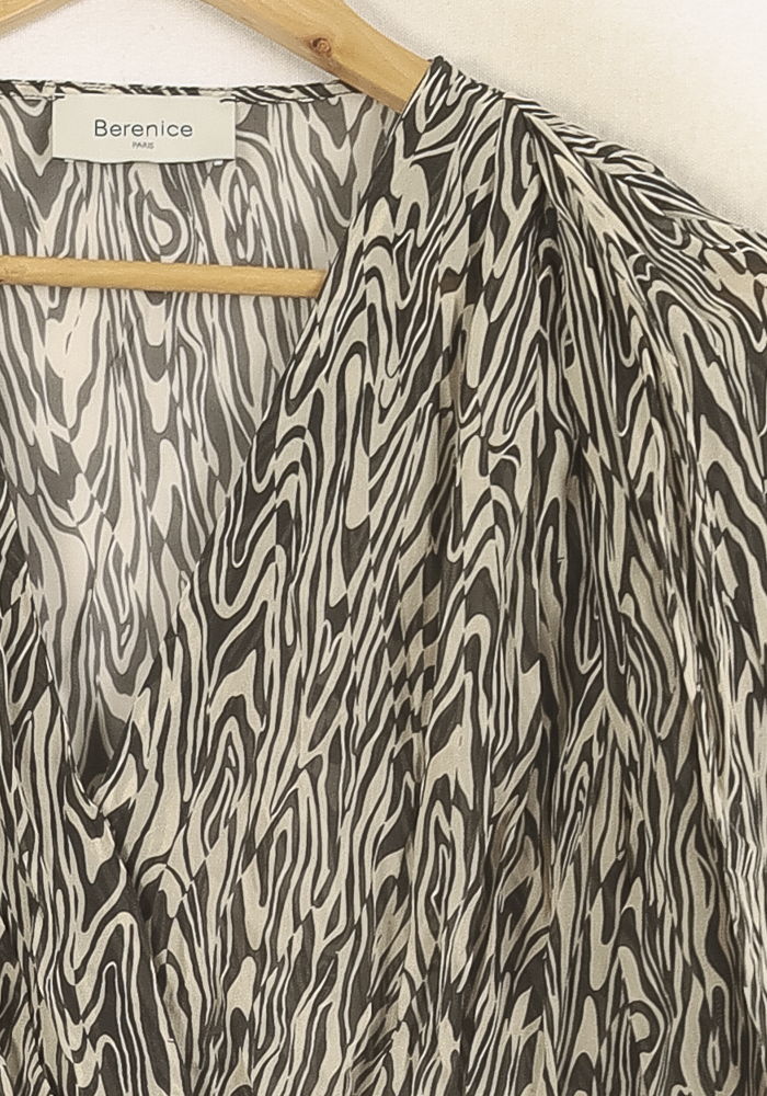 Blouse Beige et Noire - Taille S/36 de la marque Bérénice | PARAD73373 - Vendu par Paradigme - Image 3