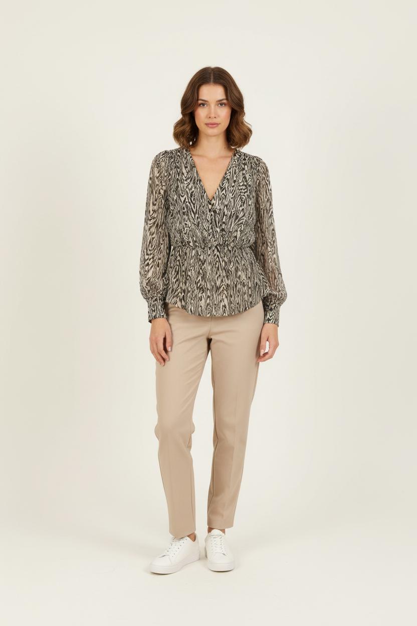 Blouse Beige et Noire - Taille S/36 de la marque Bérénice | PARAD73373 - Vendu par Paradigme - Image 1