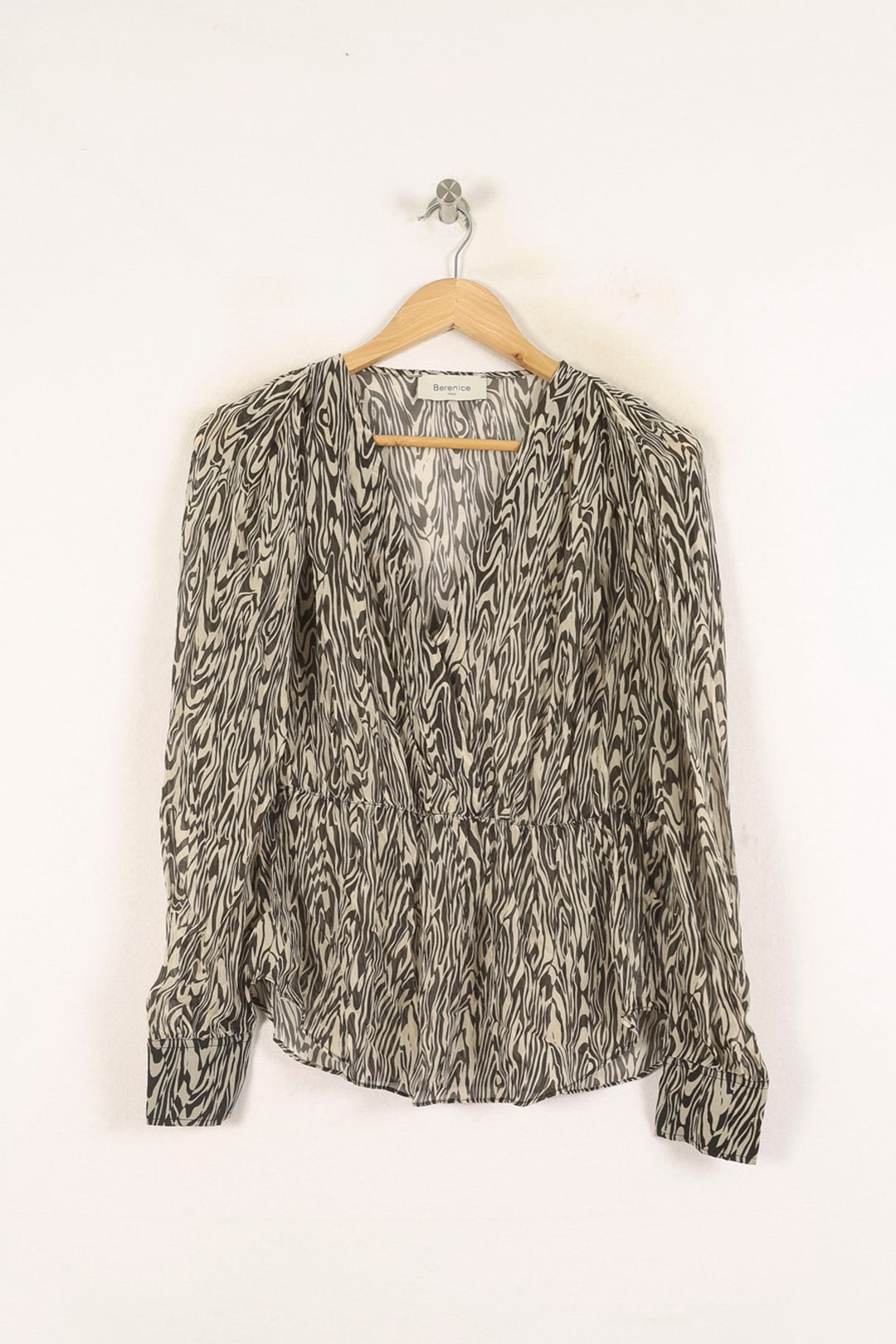 Blouse Beige et Noire - Taille S/36 de la marque Bérénice | PARAD73373 - Vendu par Paradigme - Image 2