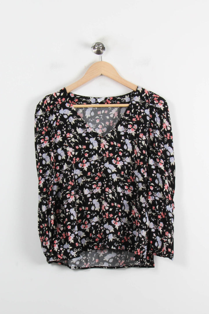 Blouse Fleurie Noire - Taille M/38 de la marque Claudie Pierlot | PARAD73395 - Vendu par Paradigme - Image 2