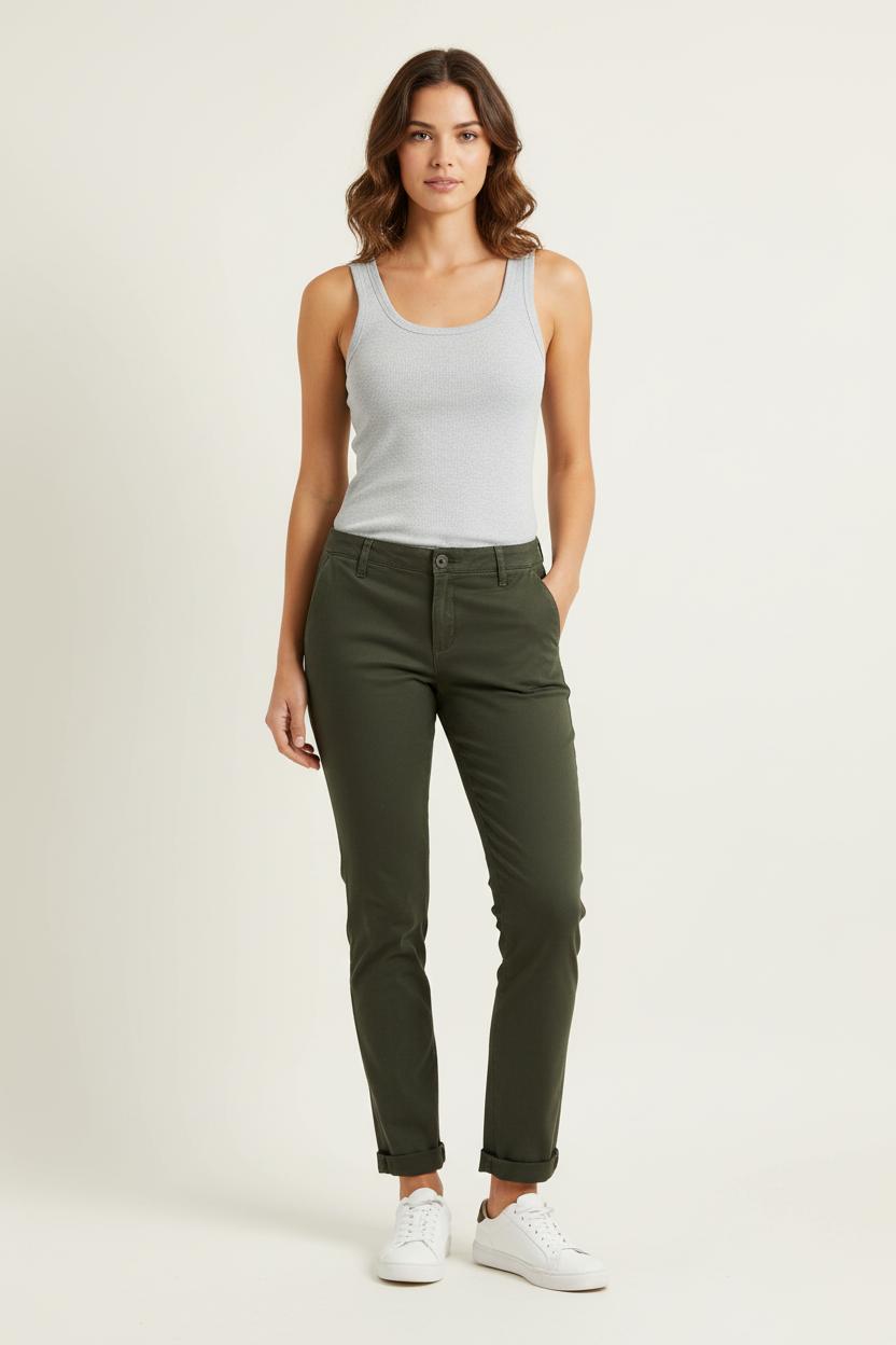 Pantalon Chino Vert - Taille L/40 de la marque La Fée Maraboutée | PARAD73429 - Vendu par Paradigme - Image 1