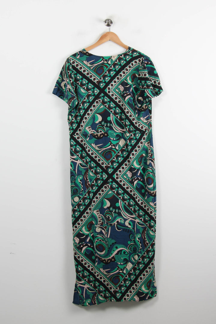 Robe Longue Verte et Bleue - Taille XL/42 de la marque La Fée Maraboutée | PARAD73436 - Vendu par Paradigme - Image 4