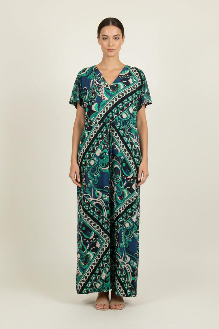 Robe Longue Verte et Bleue - Taille XL/42 de la marque La Fée Maraboutée | PARAD73436 - Vendu par Paradigme - Image 1