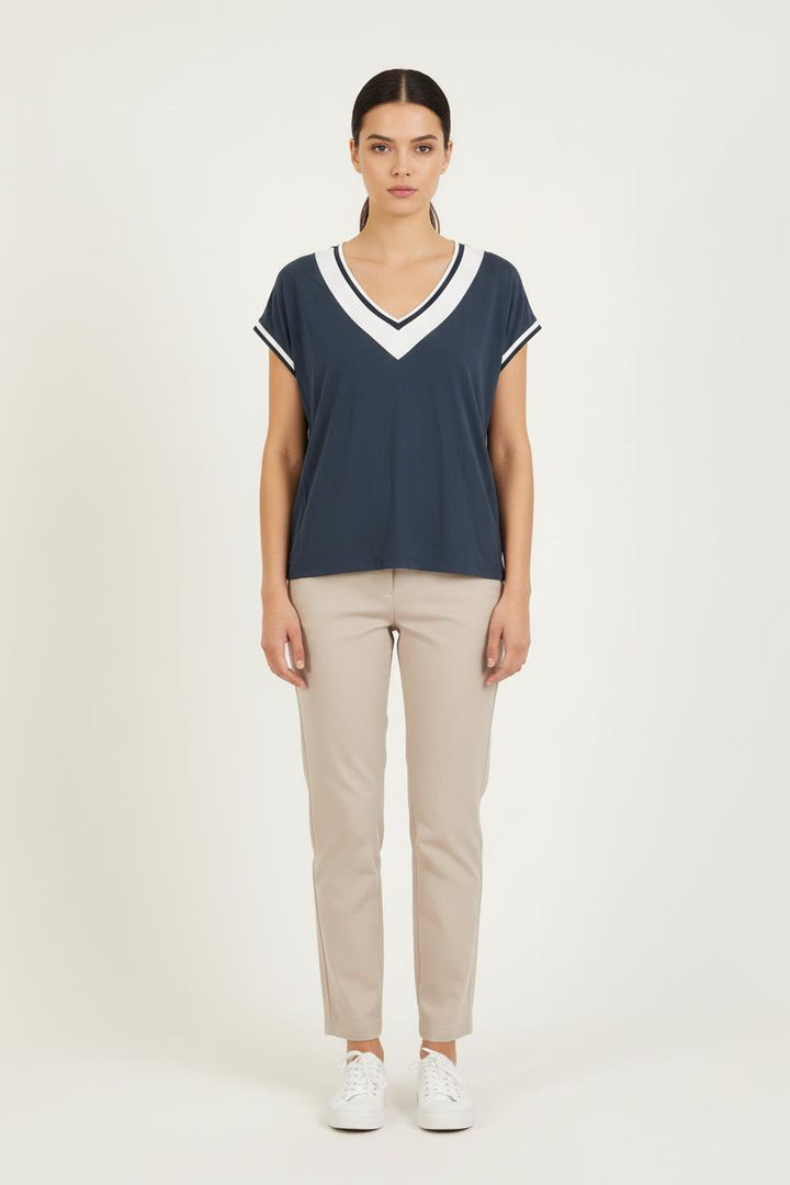 Tee-shirt Bleu et Blanc - Taille M/38 de la marque IKKS | PARAD73441 - Vendu par Paradigme - Image 1