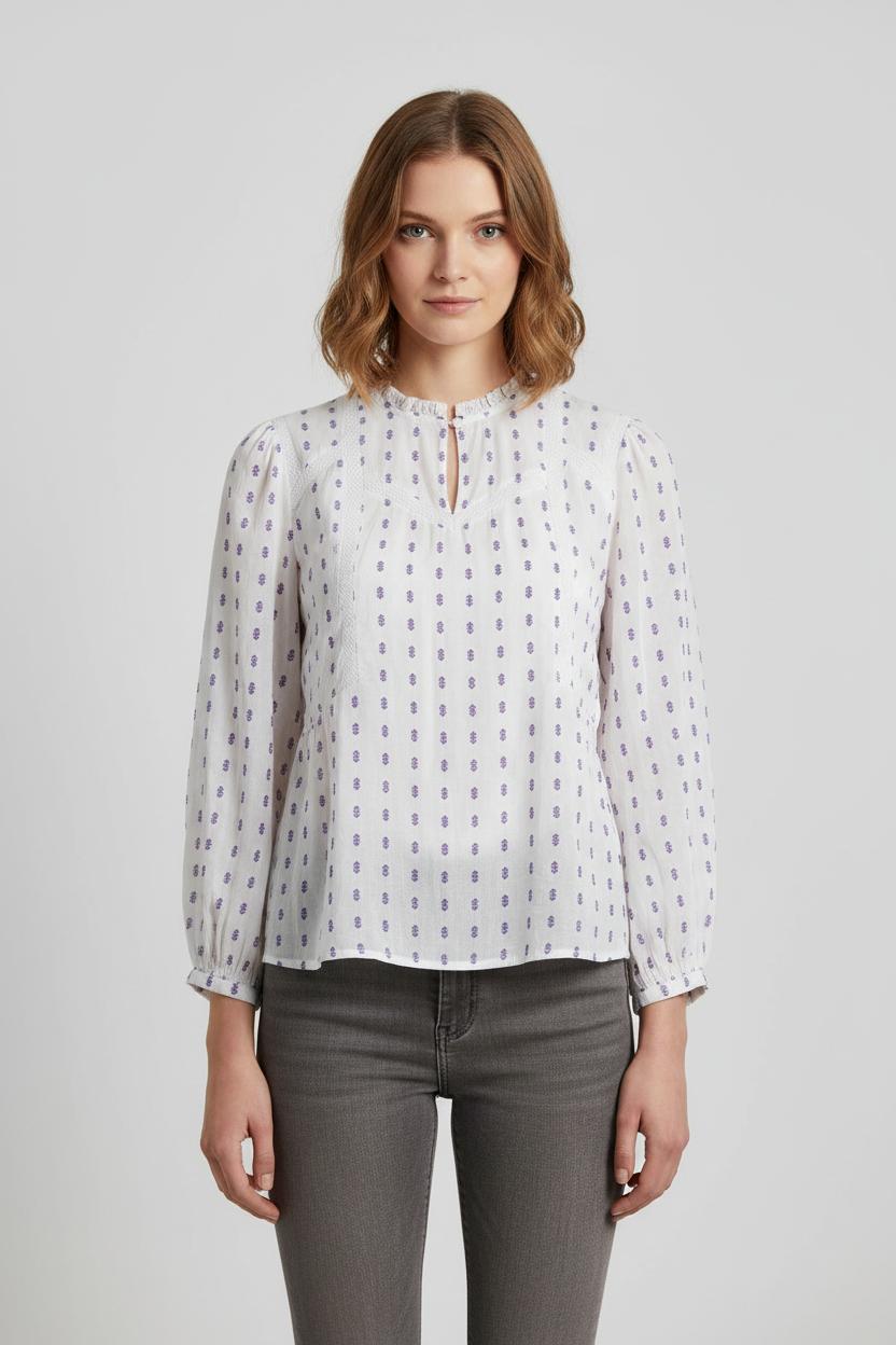 Blouse Blanche et Violette - Taille XL/42 de la marque One Step | PARAD73443 - Vendu par Paradigme - Image 1