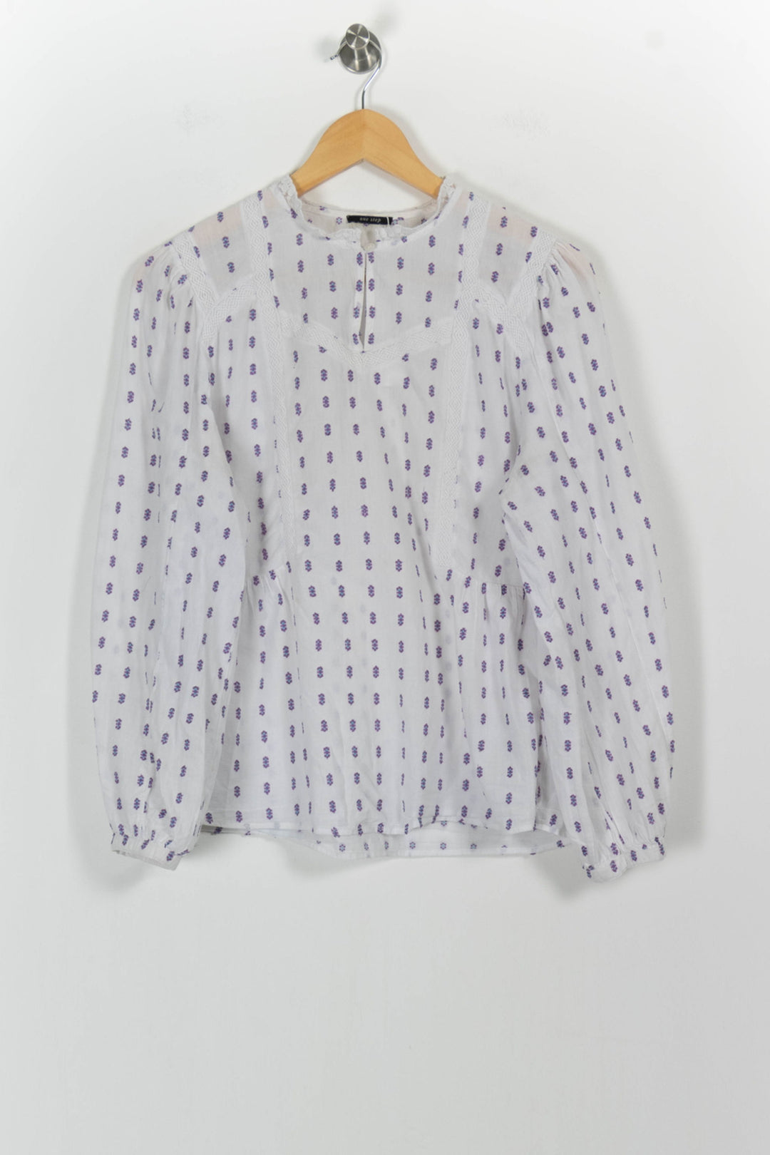 Blouse Blanche et Violette - Taille XL/42 de la marque One Step | PARAD73443 - Vendu par Paradigme - Image 2