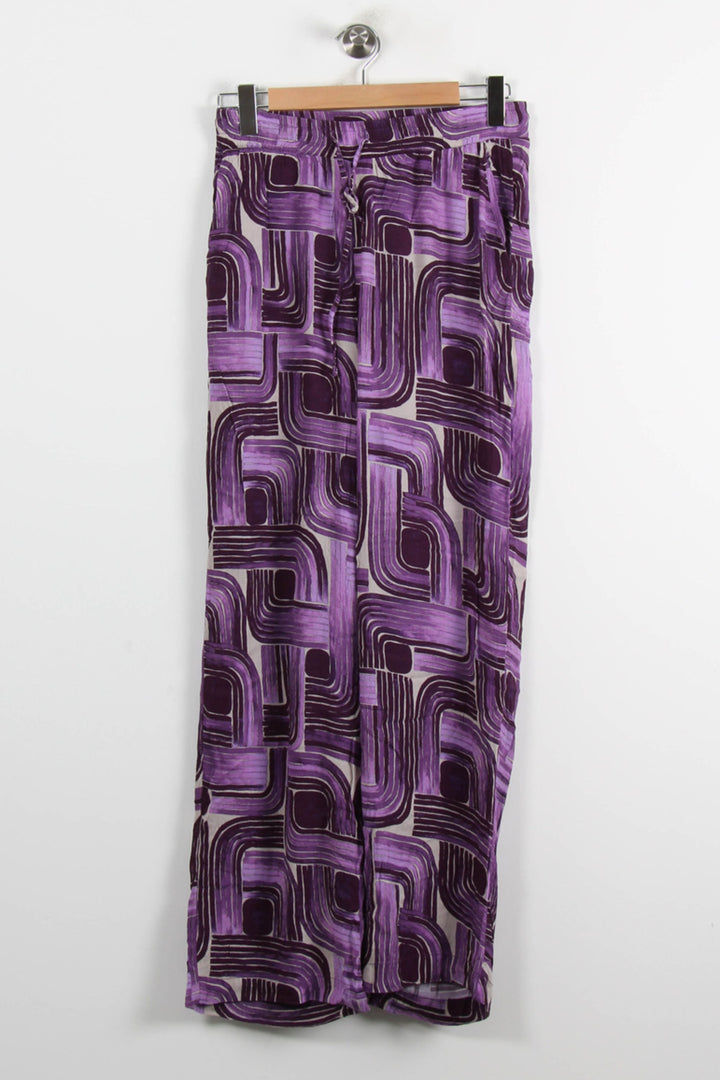 Pantalon Large Violet et Blanc - Taille XL/42 de la marque La Fée Maraboutée | PARAD73463 - Vendu par Paradigme - Image 2