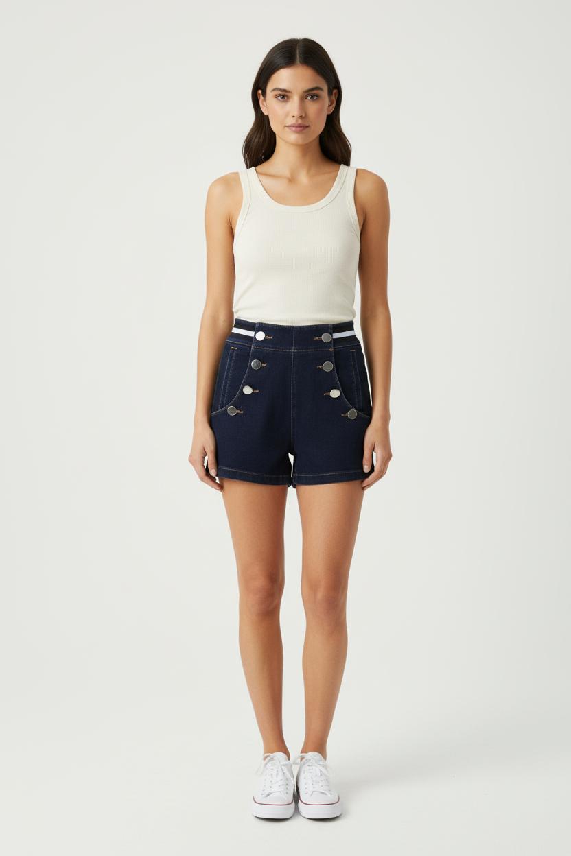 Short Taille Haute Bleu - Taille XS/34 de la marque Ekyog | PARAD73467 - Vendu par Paradigme - Image 1