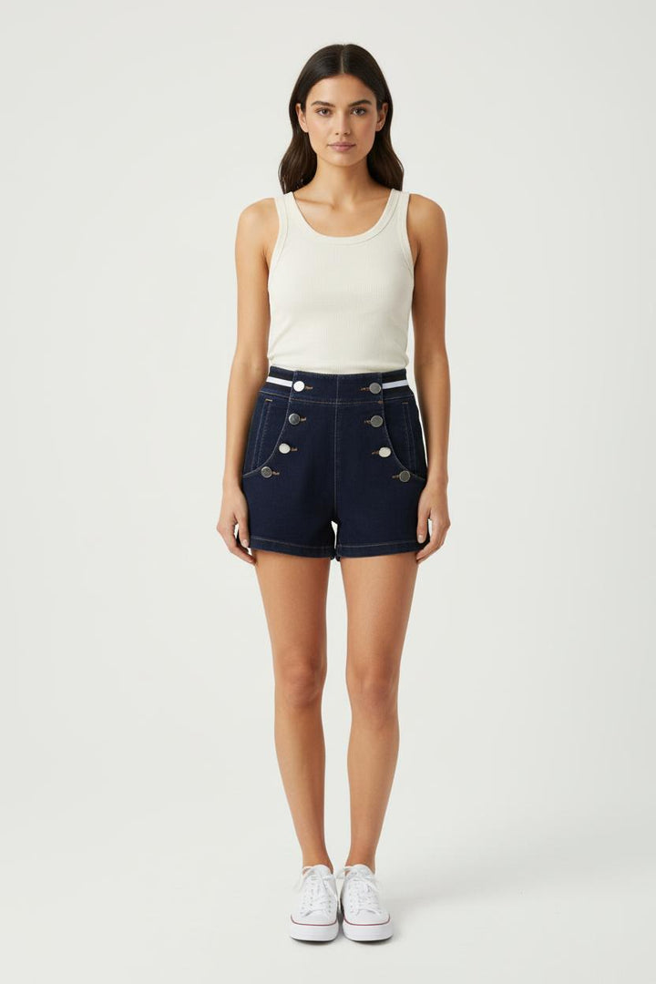 Short Taille Haute Bleu - Taille XS/34 de la marque Ekyog | PARAD73467 - Vendu par Paradigme - Image 1