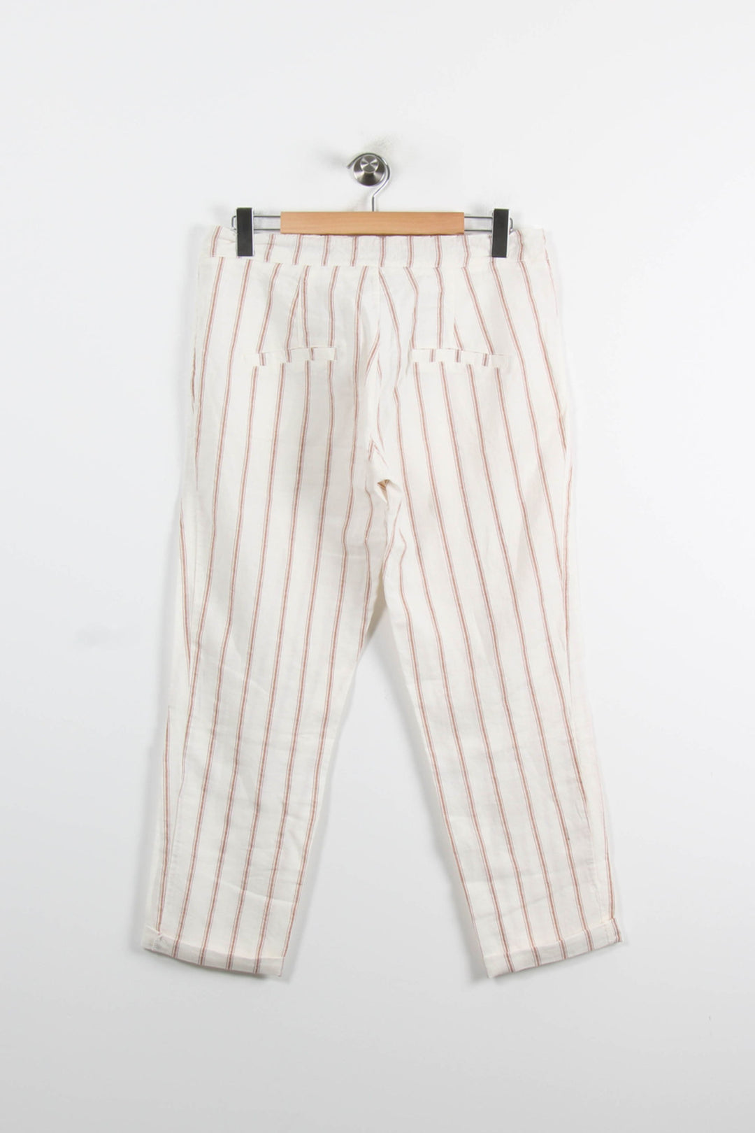 Pantalon Rayé Blanc et Marron - Taille M/38 de la marque La Fée Maraboutée | PARAD73468 - Vendu par Paradigme - Image 4
