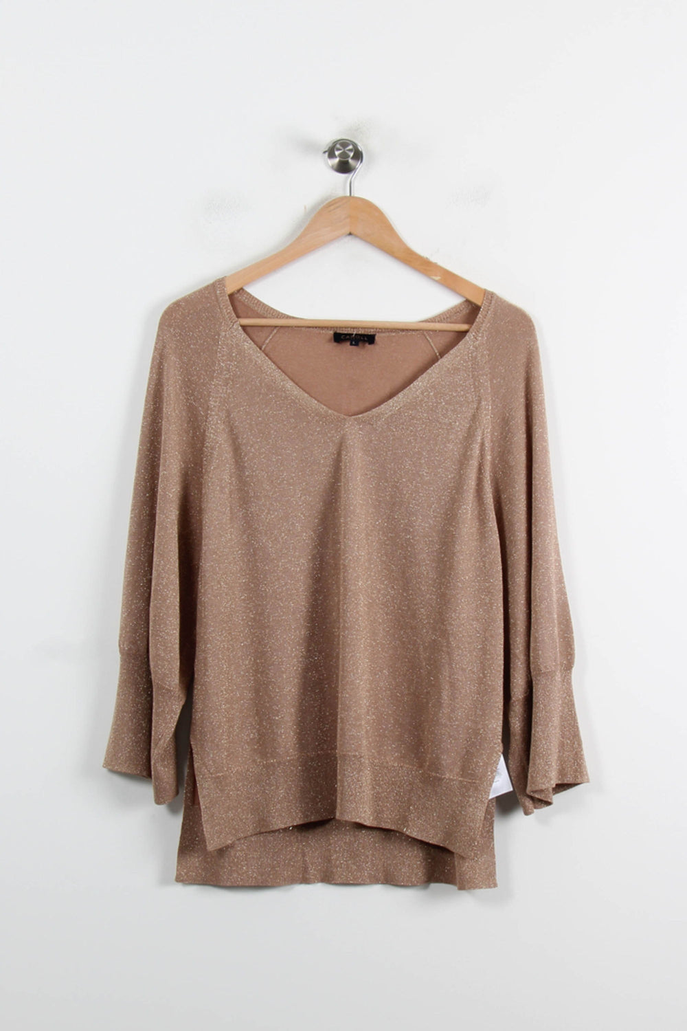 Pull Doré - Taille L/40 de la marque Caroll | PARAD73489 - Vendu par Paradigme - Image 2
