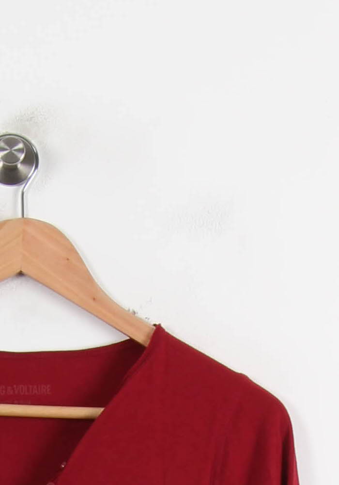 Tee-shirt Manches Longues Rouge - Taille S/36 de la marque Zadig&Voltaire | PARAD73498 - Vendu par Paradigme - Image 3