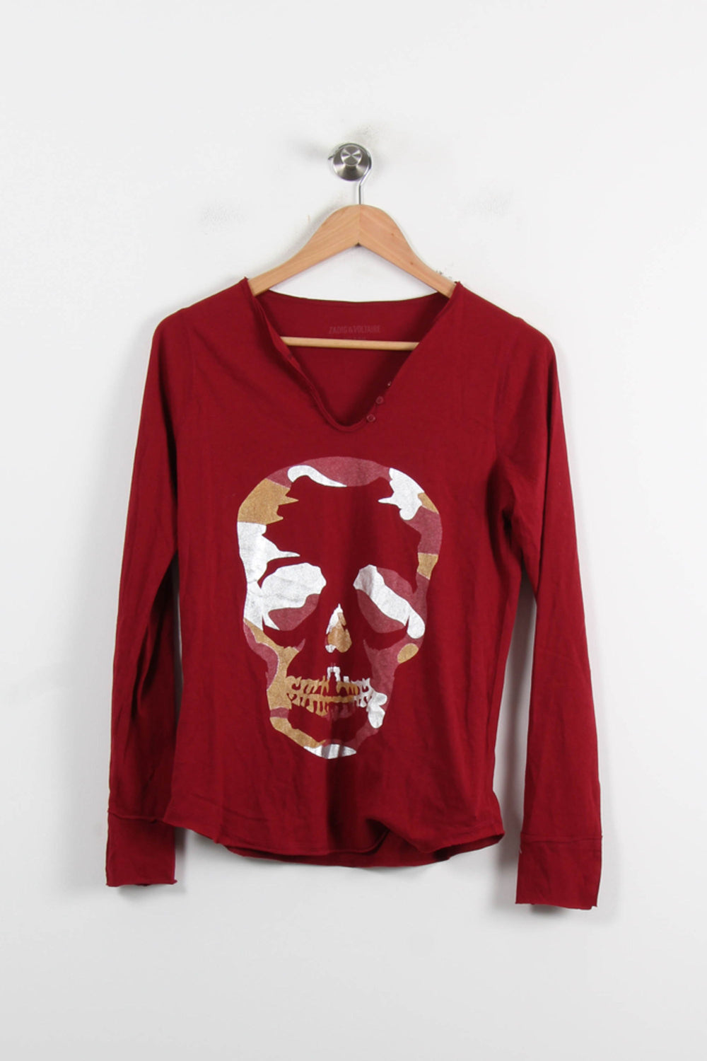 Tee-shirt Manches Longues Rouge - Taille S/36 de la marque Zadig&Voltaire | PARAD73498 - Vendu par Paradigme - Image 2