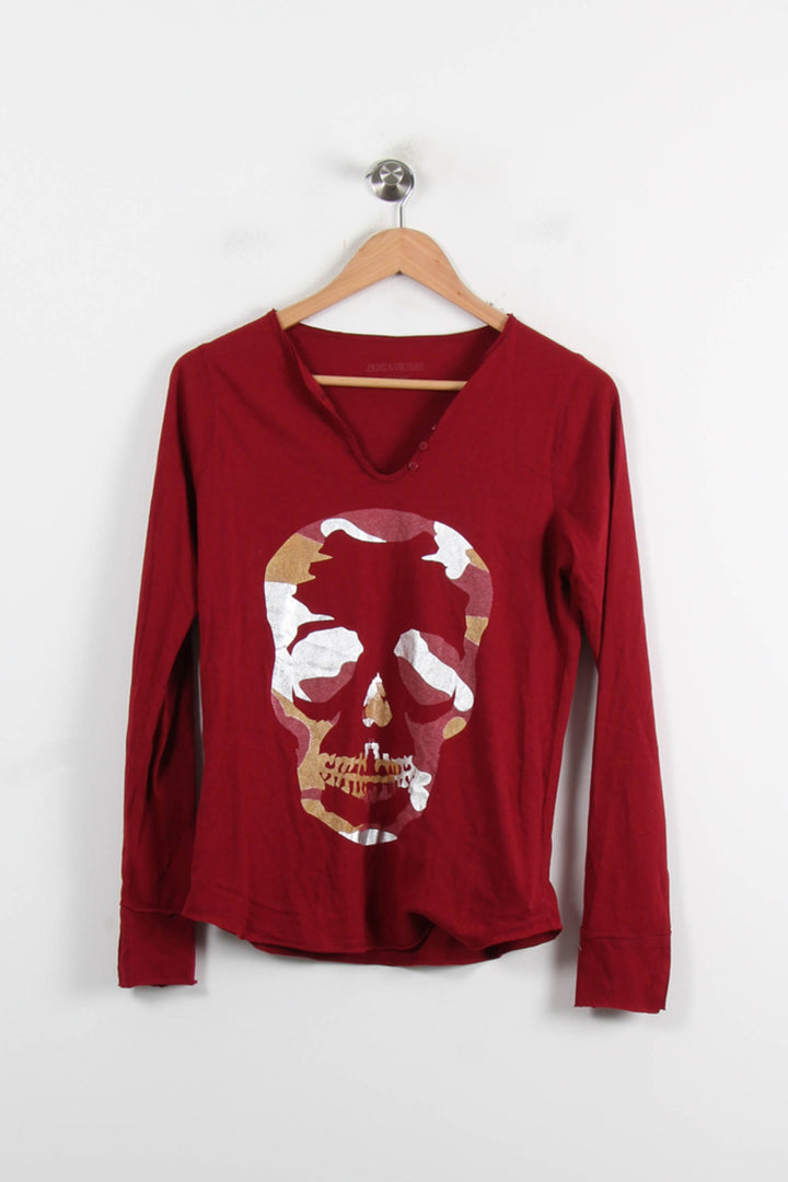 Tee-shirt Manches Longues Rouge - Taille S/36 de la marque Zadig&Voltaire | PARAD73498 - Vendu par Paradigme - Image 2