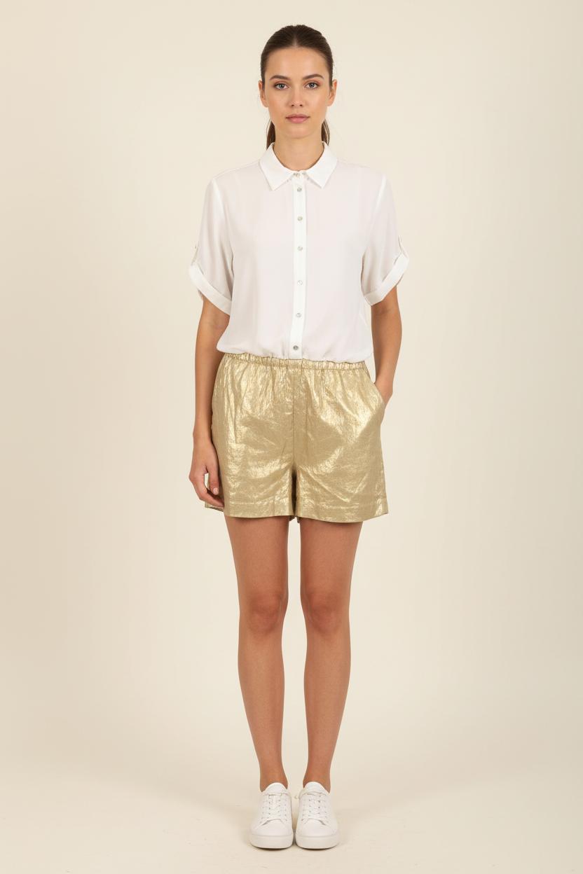 Combishort Blanc et Doré - Taille S/36 de la marque IKKS | PARAD73519 - Vendu par Paradigme - Image 1