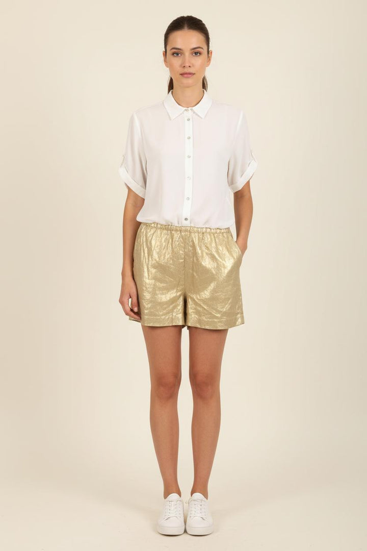 Combishort Blanc et Doré - Taille S/36 de la marque IKKS | PARAD73519 - Vendu par Paradigme - Image 1