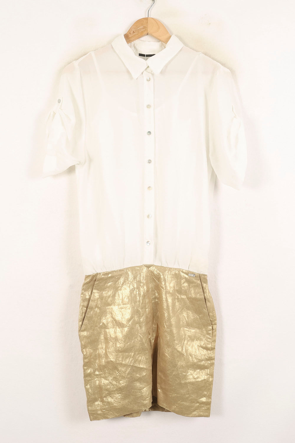 Combishort Blanc et Doré - Taille S/36 de la marque IKKS | PARAD73519 - Vendu par Paradigme - Image 2