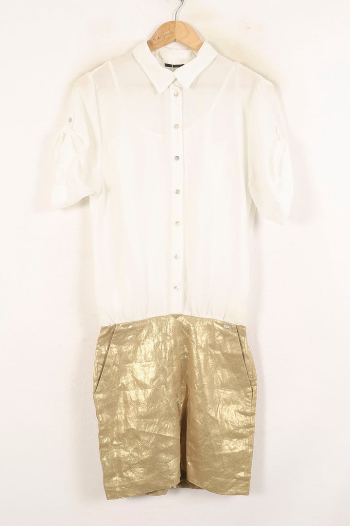 Combishort Blanc et Doré - Taille S/36 de la marque IKKS | PARAD73519 - Vendu par Paradigme - Image 2