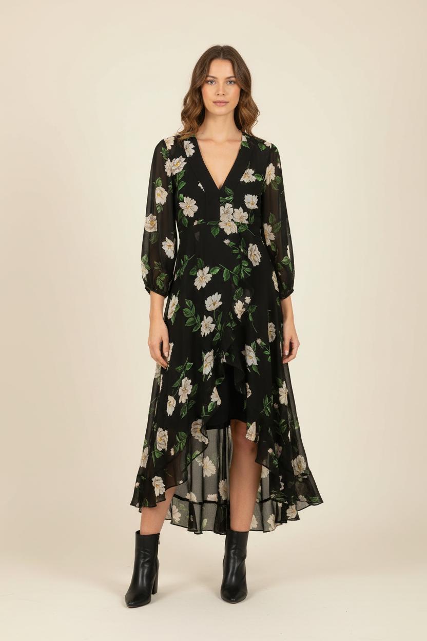 Robe Longue Noire et Blanche - Taille S/36 de la marque The Kooples | PARAD73531 - Vendu par Paradigme - Image 1