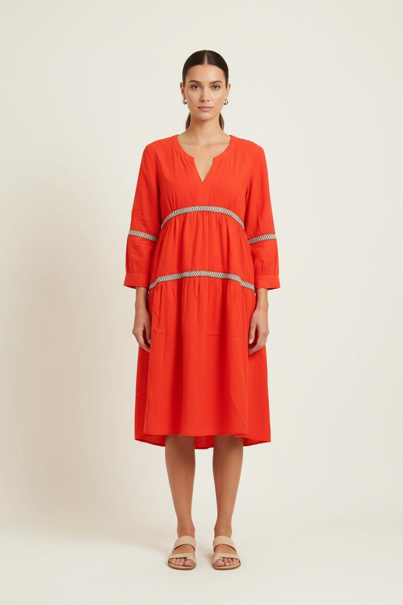 Robe Midi Orange - Taille S/36 de la marque One Step | PARAD73535 - Vendu par Paradigme - Image 1