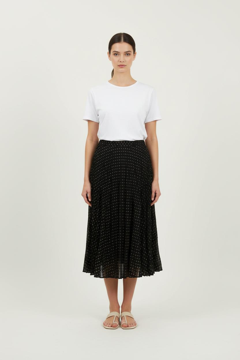 Jupe Plissée Noire et Dorée - Taille S/36 de la marque Balzac Paris | PARAD73554 - Vendu par Paradigme - Image 1