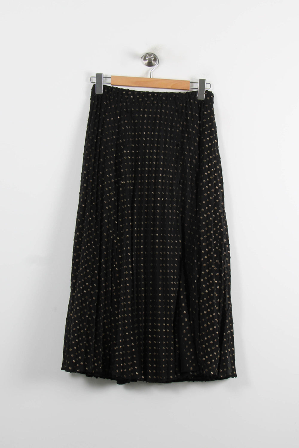 Jupe Plissée Noire et Dorée - Taille S/36 de la marque Balzac Paris | PARAD73554 - Vendu par Paradigme - Image 2