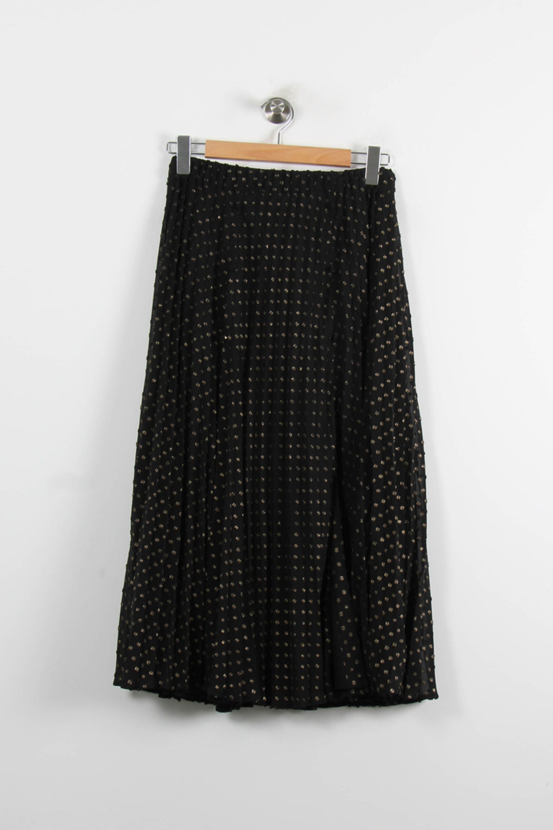 Jupe Plissée Noire et Dorée - Taille S/36 de la marque Balzac Paris | PARAD73554 - Vendu par Paradigme - Image 2