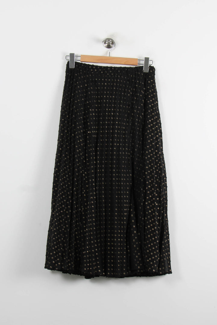 Jupe Plissée Noire et Dorée - Taille S/36 de la marque Balzac Paris | PARAD73554 - Vendu par Paradigme - Image 2