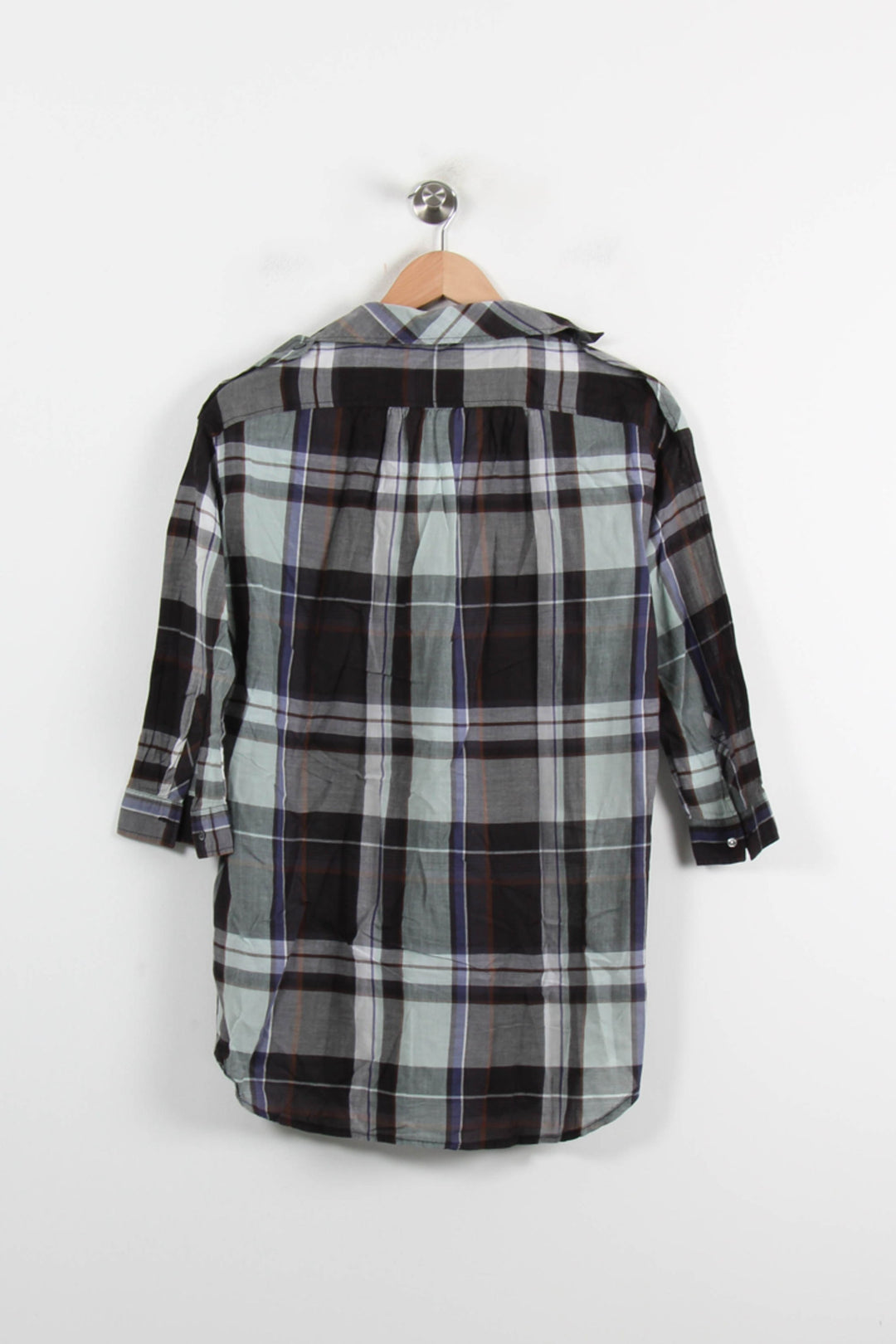 Chemise À Carreaux Noire et Blanche - Taille S/36 de la marque Sandro | PARAD73567 - Vendu par Paradigme - Image 4