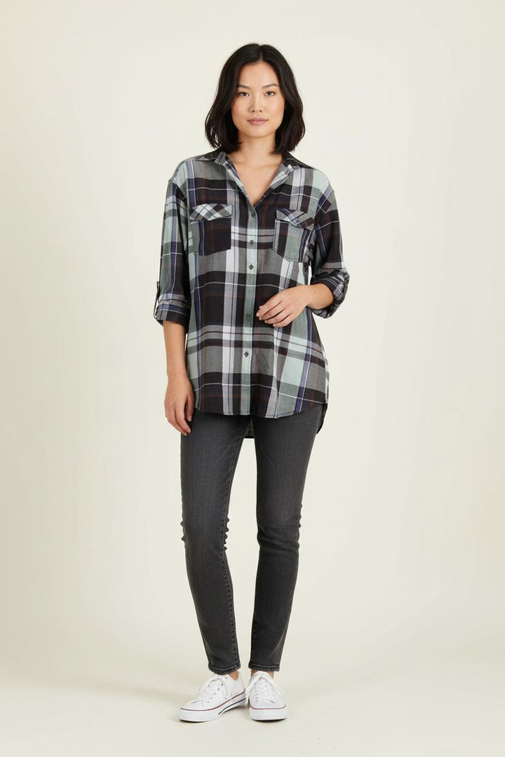 Chemise À Carreaux Noire et Blanche - Taille S/36 de la marque Sandro | PARAD73567 - Vendu par Paradigme - Image 1
