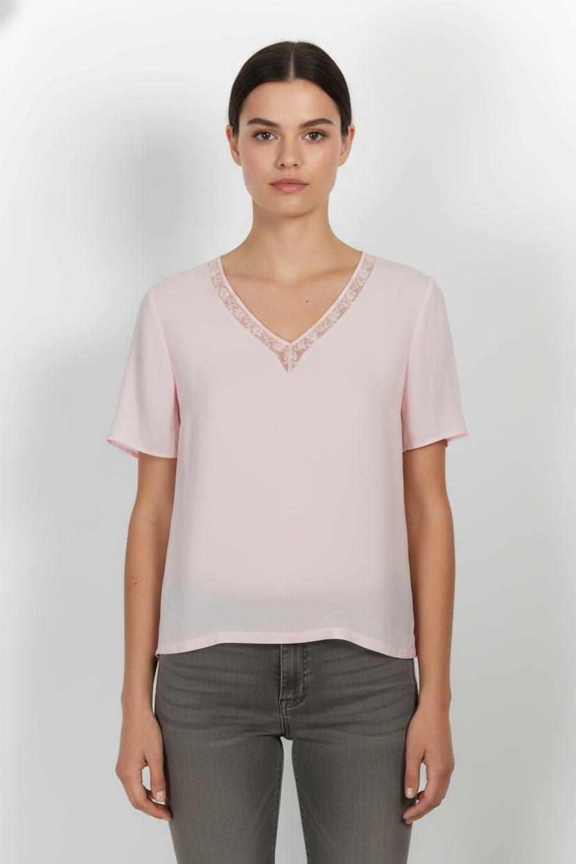 Tee-shirt Rose - Taille S/36 de la marque Claudie Pierlot | PARAD73569 - Vendu par Paradigme - Image 1