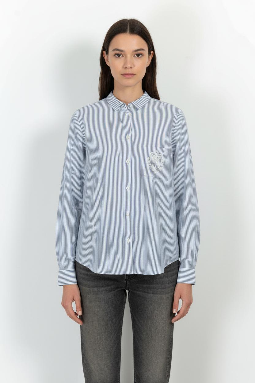 Chemise Rayée Bleue et Blanche - Taille XL/42 de la marque IKKS | PARAD73576 - Vendu par Paradigme - Image 1