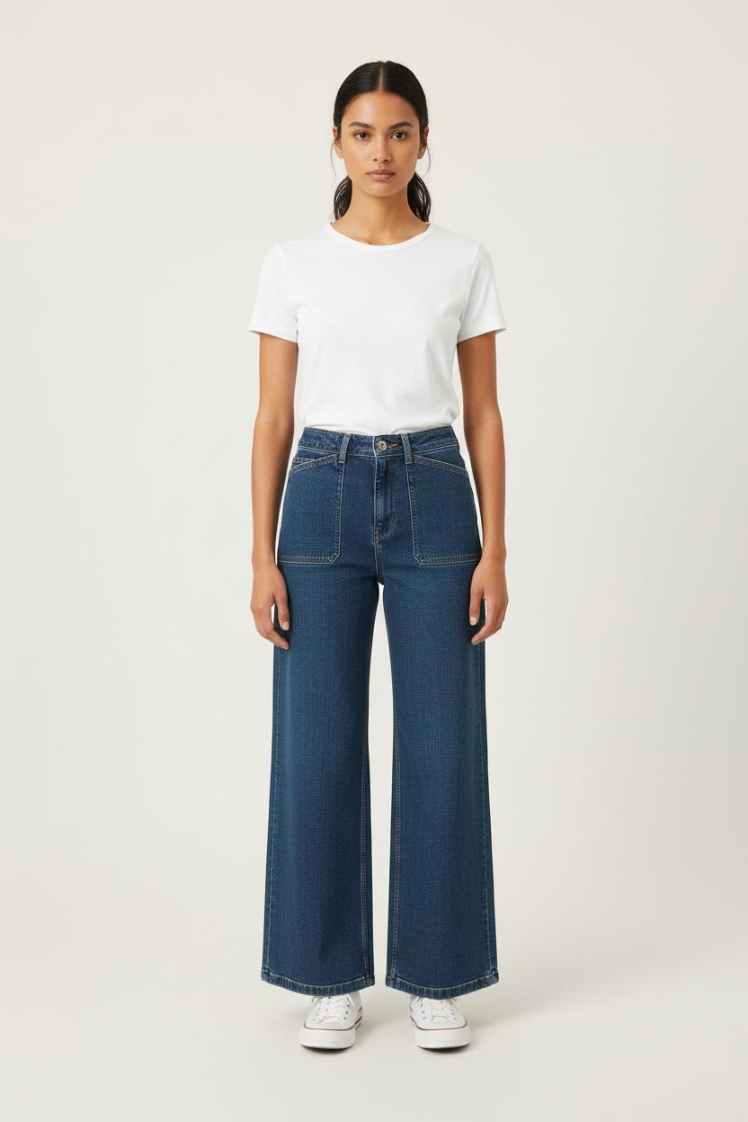 Jean Large Bleu - Taille S/36 de la marque La Fée Maraboutée | PARAD73586 - Vendu par Paradigme - Image 1