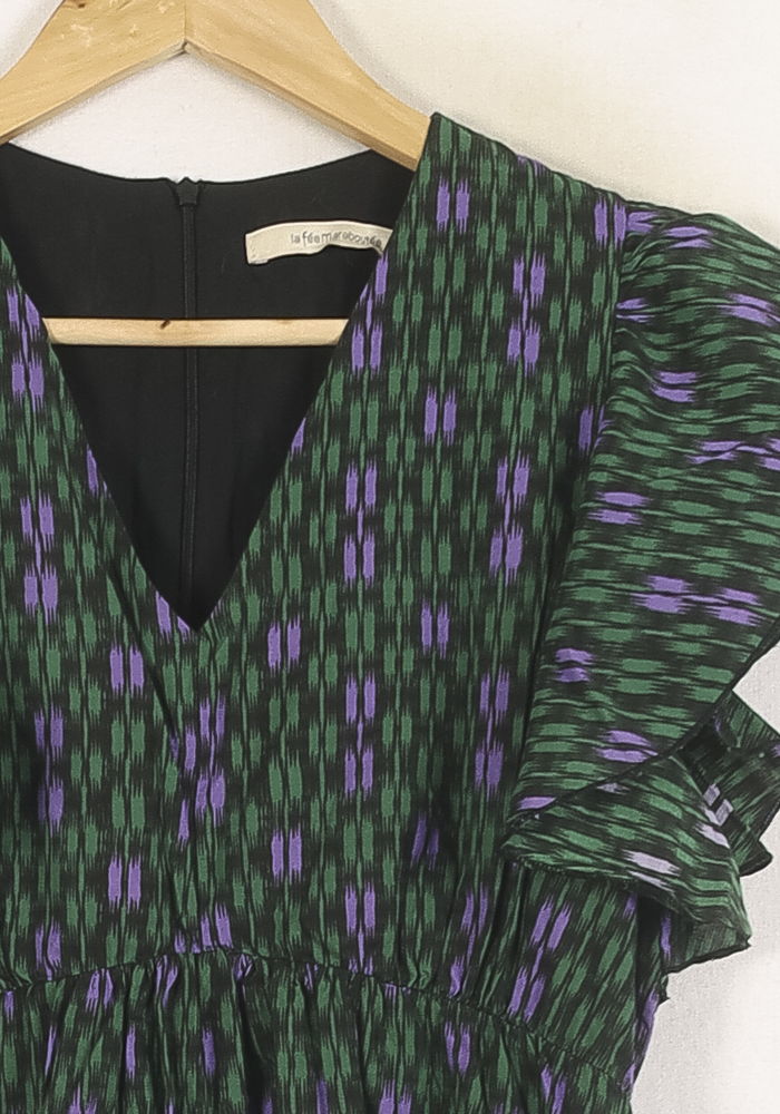 Robe Verte et Violette - Taille S/36 de la marque La Fée Maraboutée | PARAD73596 - Vendu par Paradigme - Image 3