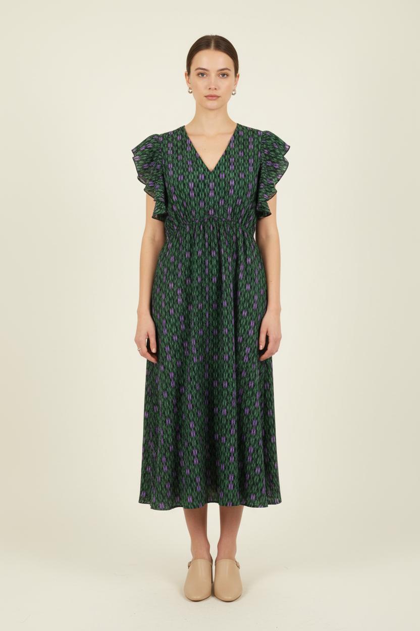 Robe Verte et Violette - Taille S/36 de la marque La Fée Maraboutée | PARAD73596 - Vendu par Paradigme - Image 1