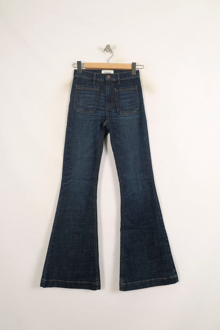 Jean Évasé Bleu - Taille S/36 de la marque Bérénice | PARAD73623 - Vendu par Paradigme - Image 2