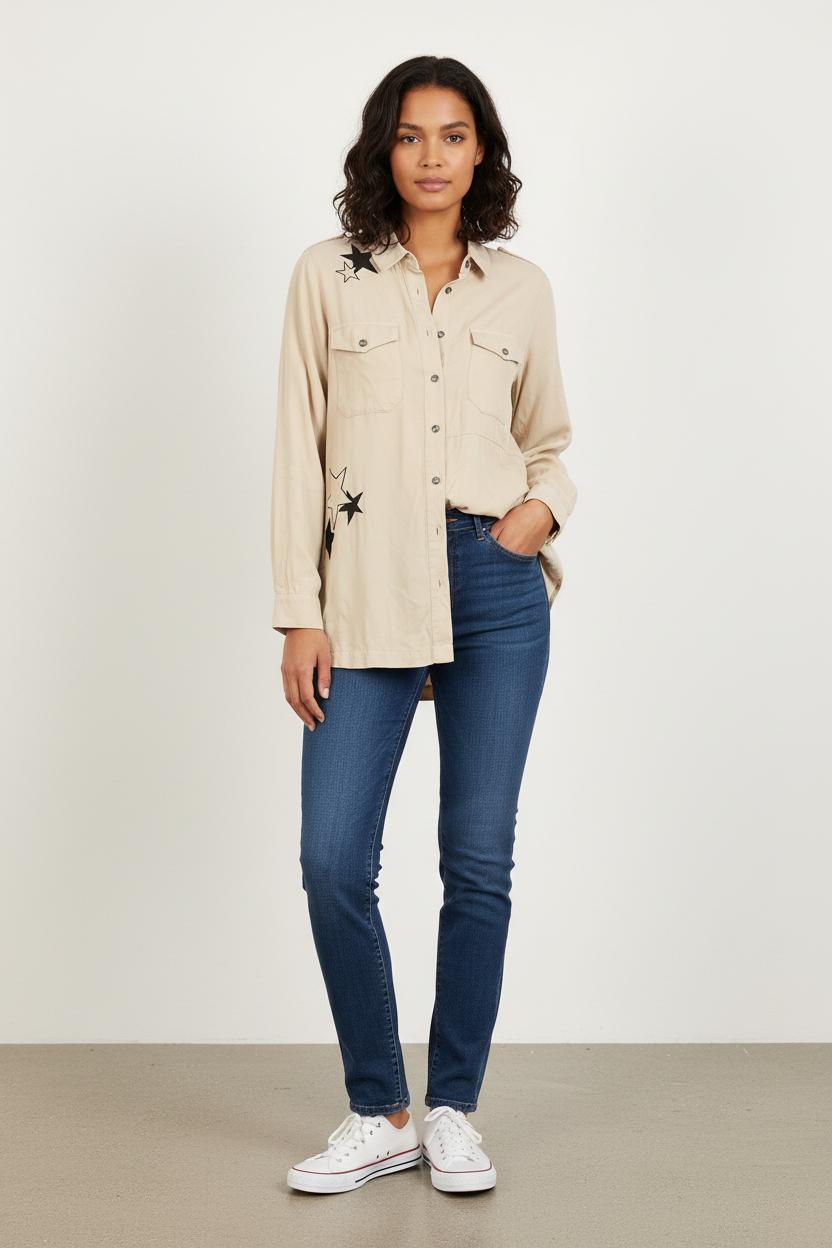 Surchemise Beige et Noire - Taille S/36 de la marque Bérénice | PARAD73634 - Vendu par Paradigme - Image 1