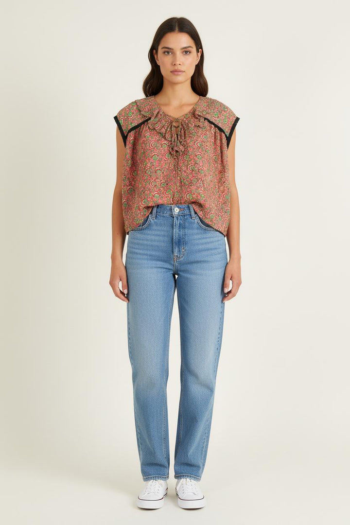 Blouse Rose et Vert - Taille S/36 de la marque Bérénice | PARAD73647 - Vendu par Paradigme - Image 1