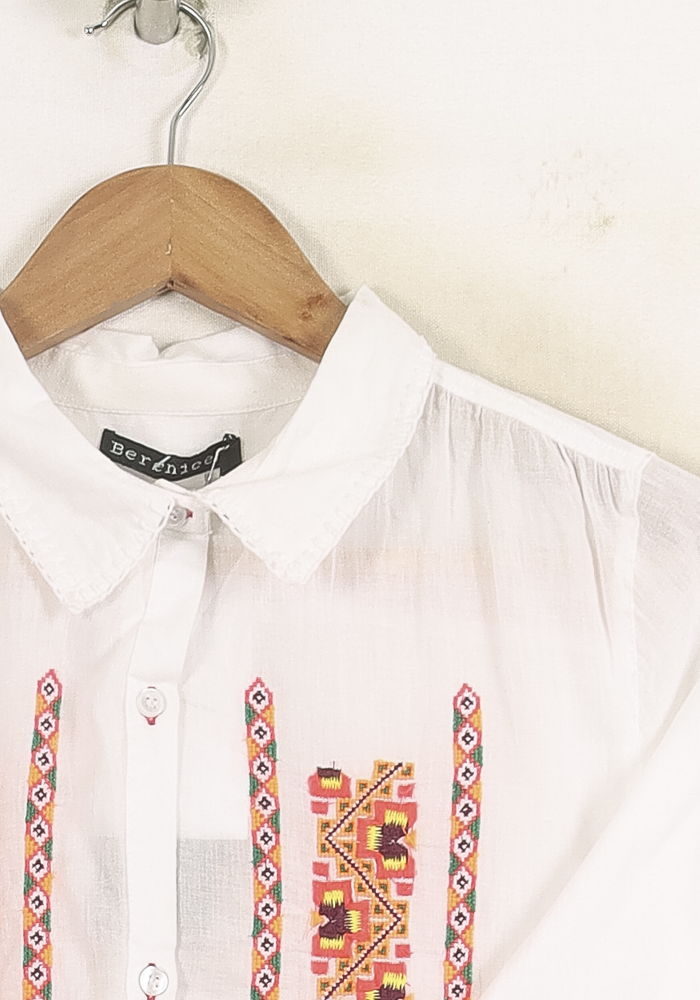 Chemise Brodée Blanche - Taille XXS/32 de la marque Bérénice | PARAD73652 - Vendu par Paradigme - Image 3