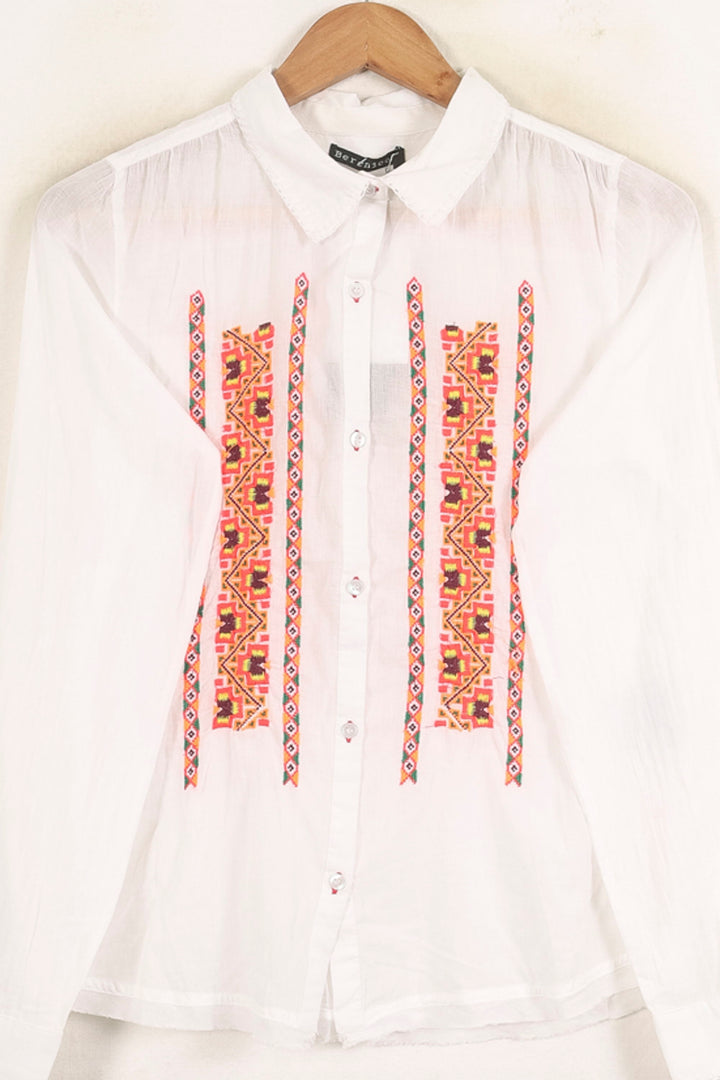 Chemise Brodée Blanche - Taille XXS/32 de la marque Bérénice | PARAD73652 - Vendu par Paradigme - Image 2