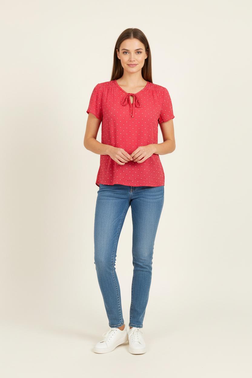 Blouse Rose à Pois Blancs - Taille S/36 de la marque Bérénice | PARAD73658 - Vendu par Paradigme - Image 1