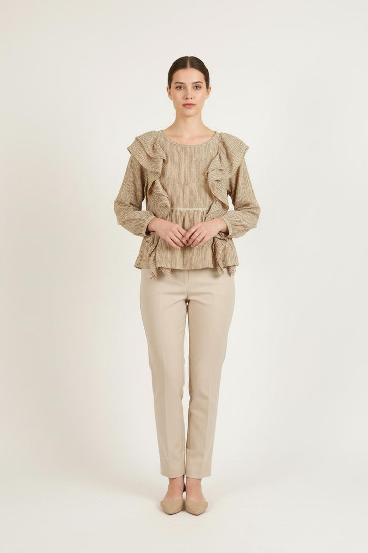 Blouse Rayée Jaune et Rouge - Taille S/36 de la marque Bérénice | PARAD73664 - Vendu par Paradigme - Image 1