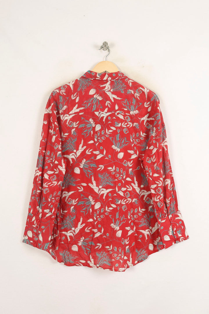 Chemise Florale Rouge et Blanche - Taille L/40 de la marque Bérénice | PARAD73669 - Vendu par Paradigme - Image 4
