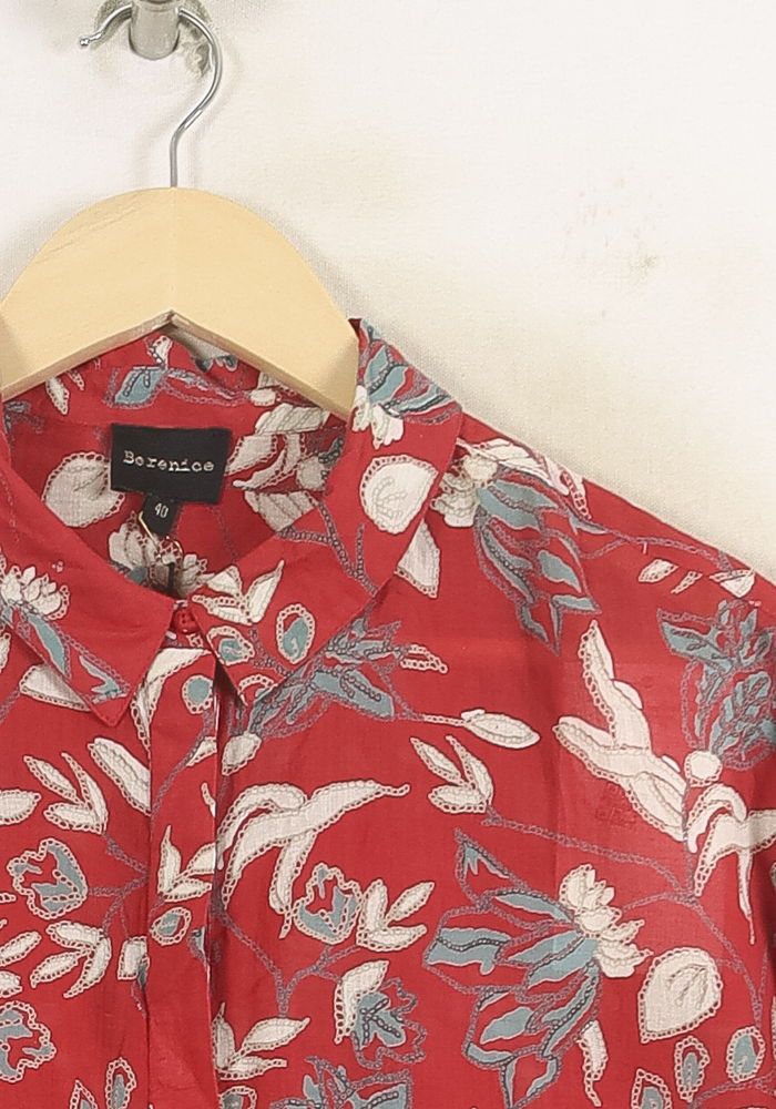 Chemise Florale Rouge et Blanche - Taille L/40 de la marque Bérénice | PARAD73669 - Vendu par Paradigme - Image 3
