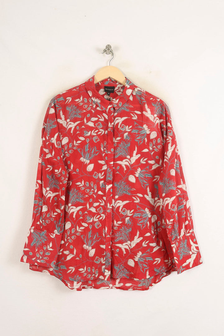 Chemise Florale Rouge et Blanche - Taille L/40 de la marque Bérénice | PARAD73669 - Vendu par Paradigme - Image 2